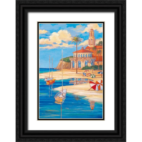 Beach Club II Black Ornate Wood Framed Art Print with Double Matting by Brent, Paul