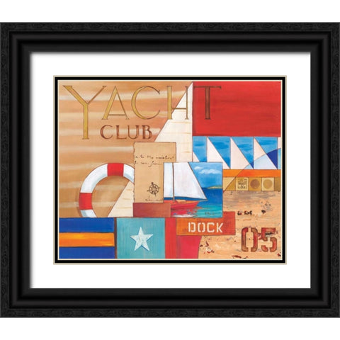 Portofino Collage I Black Ornate Wood Framed Art Print with Double Matting by Brent, Paul