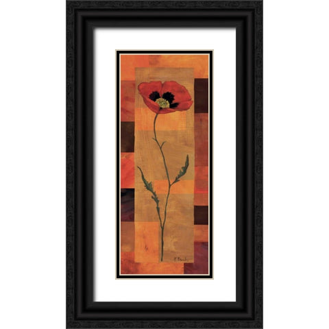 Goa Poppy Panel I Black Ornate Wood Framed Art Print with Double Matting by Brent, Paul