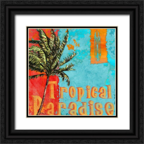 Rojo Palm I Black Ornate Wood Framed Art Print with Double Matting by Brent, Paul
