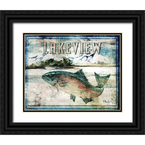 Lakeview Black Ornate Wood Framed Art Print with Double Matting by Brent, Paul