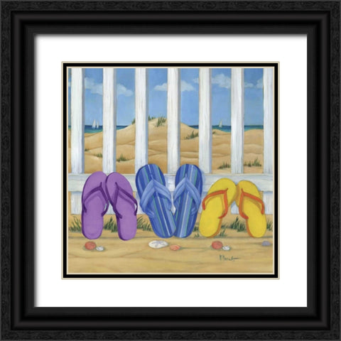 Flip Flop Beach II Black Ornate Wood Framed Art Print with Double Matting by Brent, Paul