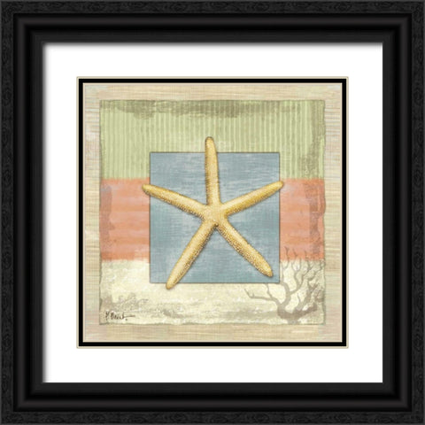 Montego Starfish Black Ornate Wood Framed Art Print with Double Matting by Brent, Paul