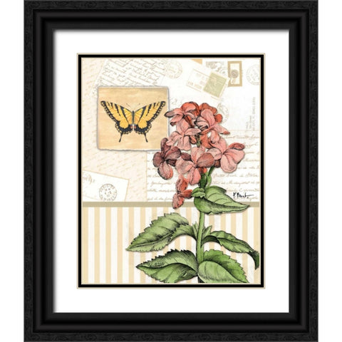 Botanical Collage I Black Ornate Wood Framed Art Print with Double Matting by Brent, Paul