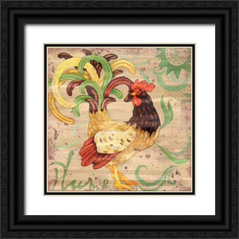 Royale Rooster III Black Ornate Wood Framed Art Print with Double Matting by Brent, Paul
