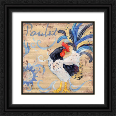 Royale Rooster IV Black Ornate Wood Framed Art Print with Double Matting by Brent, Paul