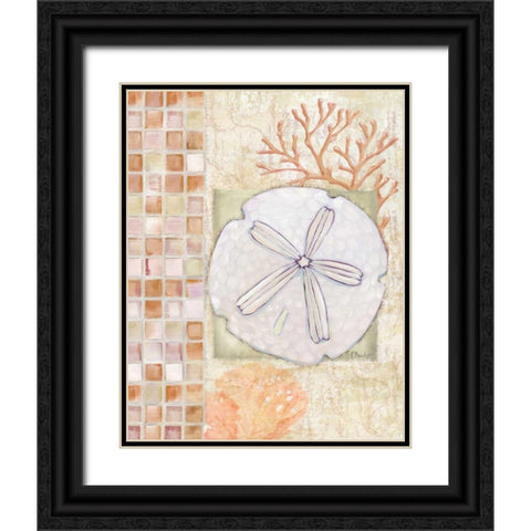 Mosaic Shell Collage IV Black Ornate Wood Framed Art Print with Double Matting by Brent, Paul