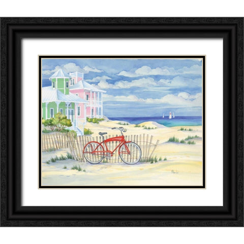 Beach Cruiser Cottage I Black Ornate Wood Framed Art Print with Double Matting by Brent, Paul