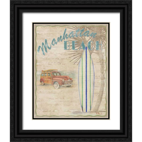 Surf City II Black Ornate Wood Framed Art Print with Double Matting by Brent, Paul
