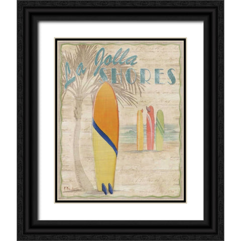 Surf City III Black Ornate Wood Framed Art Print with Double Matting by Brent, Paul