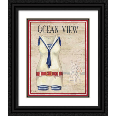 Ocean View Black Ornate Wood Framed Art Print with Double Matting by Brent, Paul