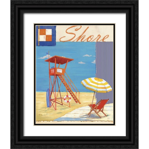 Lifeguard Collage II Black Ornate Wood Framed Art Print with Double Matting by Brent, Paul