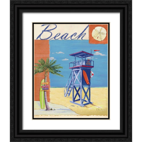 Lifeguard Collage III Black Ornate Wood Framed Art Print with Double Matting by Brent, Paul