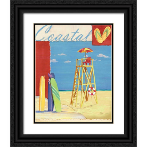 Lifeguard Collage IV Black Ornate Wood Framed Art Print with Double Matting by Brent, Paul