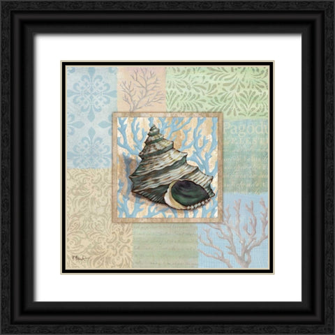Oceanic Shell Collage II Black Ornate Wood Framed Art Print with Double Matting by Brent, Paul