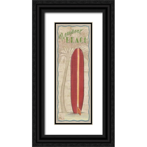 Surf Panel I Black Ornate Wood Framed Art Print with Double Matting by Brent, Paul