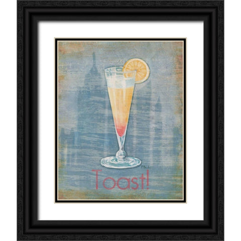 Big City Cocktail I Black Ornate Wood Framed Art Print with Double Matting by Brent, Paul