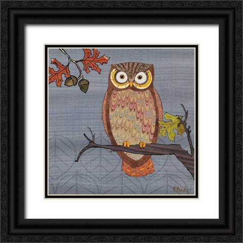 Awesome Owls II Black Ornate Wood Framed Art Print with Double Matting by Brent, Paul