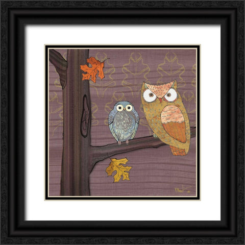 Awesome Owls IV Black Ornate Wood Framed Art Print with Double Matting by Brent, Paul