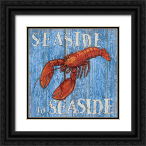 Coastal USA Lobster Black Ornate Wood Framed Art Print with Double Matting by Brent, Paul