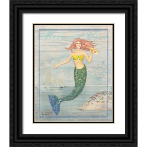 Mermaid Cove Black Ornate Wood Framed Art Print with Double Matting by Brent, Paul