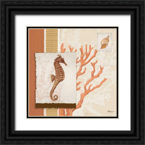 Aquarius Coral Sq II Black Ornate Wood Framed Art Print with Double Matting by Brent, Paul