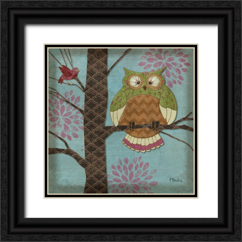 Fantasy Owls I Black Ornate Wood Framed Art Print with Double Matting by Brent, Paul