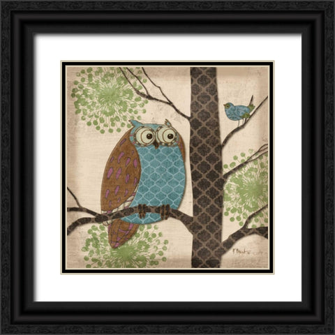 Fantasy Owls II Black Ornate Wood Framed Art Print with Double Matting by Brent, Paul