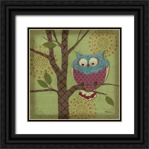 Fantasy Owls III Black Ornate Wood Framed Art Print with Double Matting by Brent, Paul