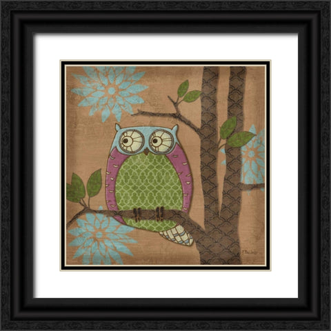 Fantasy Owls IV Black Ornate Wood Framed Art Print with Double Matting by Brent, Paul