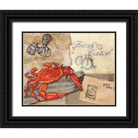 Fresh Catch Black Ornate Wood Framed Art Print with Double Matting by Brent, Paul