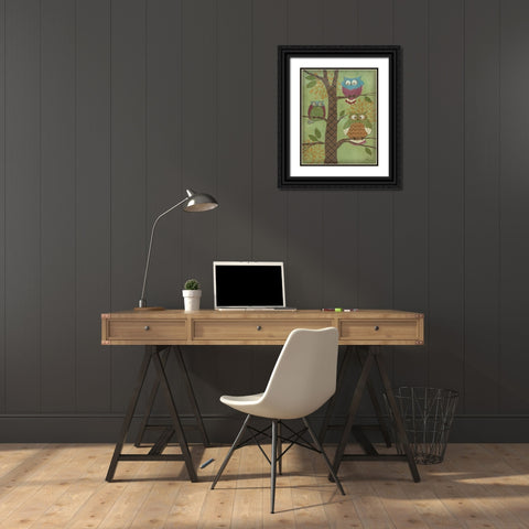 Fantasy Owls Vertical I Black Ornate Wood Framed Art Print with Double Matting by Brent, Paul
