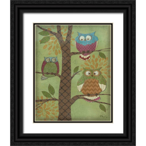 Fantasy Owls Vertical I Black Ornate Wood Framed Art Print with Double Matting by Brent, Paul