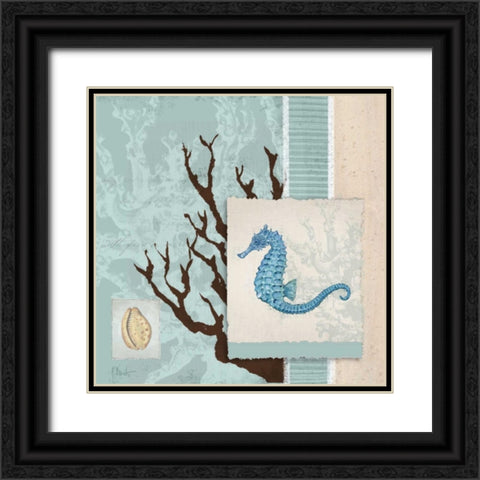 Aquarius Blue Sq II Black Ornate Wood Framed Art Print with Double Matting by Brent, Paul