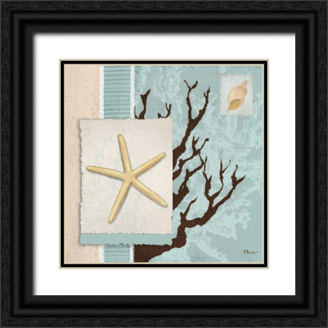 Aquarius Blue Sq III Black Ornate Wood Framed Art Print with Double Matting by Brent, Paul