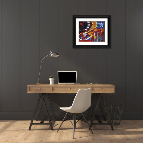 Rock N Roll Black Ornate Wood Framed Art Print with Double Matting by Brent, Paul