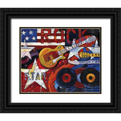 Rockstar Black Ornate Wood Framed Art Print with Double Matting by Brent, Paul