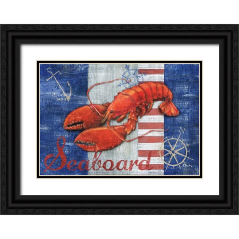 Maritime Lobster Black Ornate Wood Framed Art Print with Double Matting by Brent, Paul