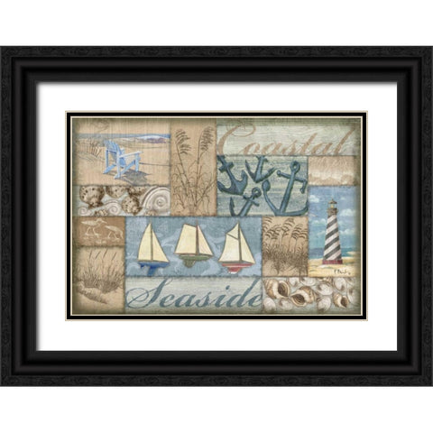 Bateau Bay Collage I Black Ornate Wood Framed Art Print with Double Matting by Brent, Paul