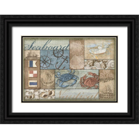 Bateau Bay Collage II Black Ornate Wood Framed Art Print with Double Matting by Brent, Paul