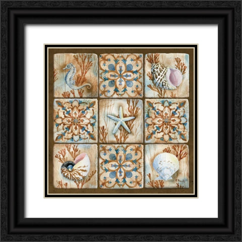 Sea Isle Collage I Black Ornate Wood Framed Art Print with Double Matting by Brent, Paul