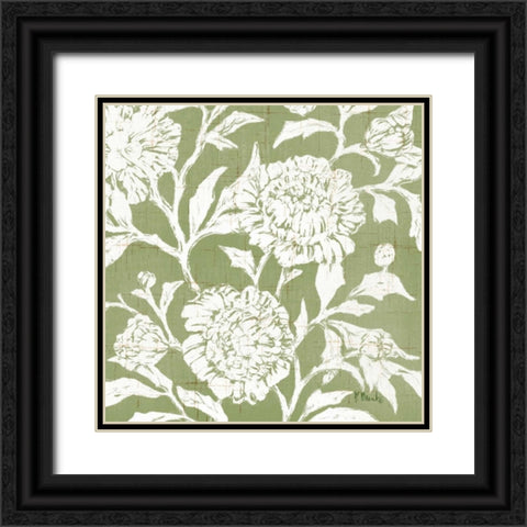 Jardin Floral I Black Ornate Wood Framed Art Print with Double Matting by Brent, Paul
