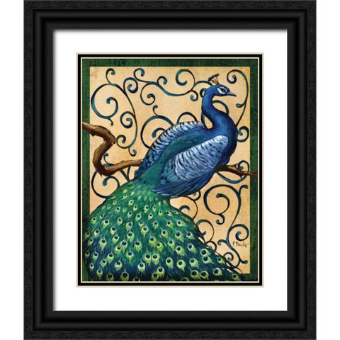 Majestic Peacock I Black Ornate Wood Framed Art Print with Double Matting by Brent, Paul