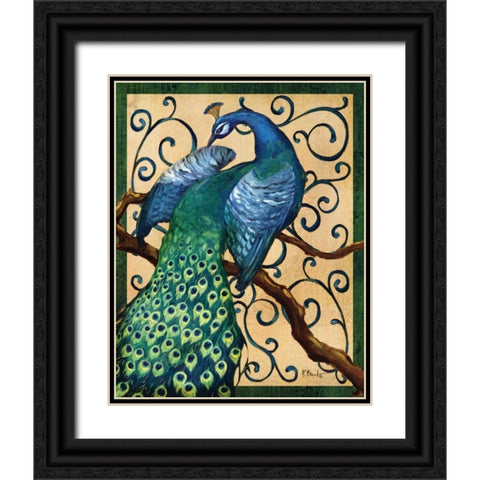 Majestic Peacock II Black Ornate Wood Framed Art Print with Double Matting by Brent, Paul