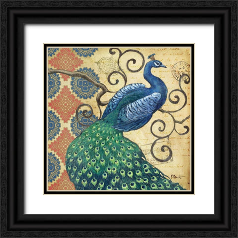 Peacocks Splendor I Black Ornate Wood Framed Art Print with Double Matting by Brent, Paul