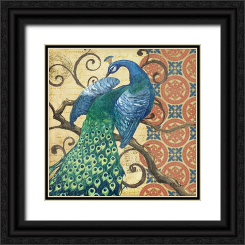 Peacocks Splendor II Black Ornate Wood Framed Art Print with Double Matting by Brent, Paul
