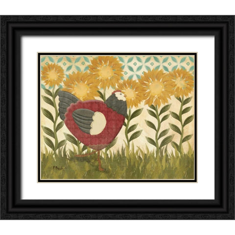 Sunny Hen I Black Ornate Wood Framed Art Print with Double Matting by Brent, Paul