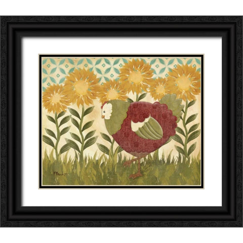 Sunny Hen II Black Ornate Wood Framed Art Print with Double Matting by Brent, Paul