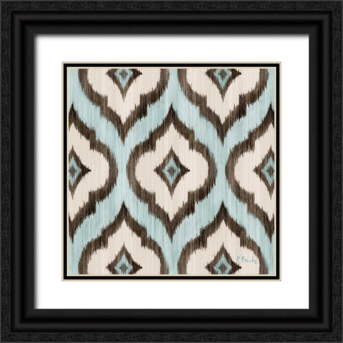 Blue Ikat I Black Ornate Wood Framed Art Print with Double Matting by Brent, Paul