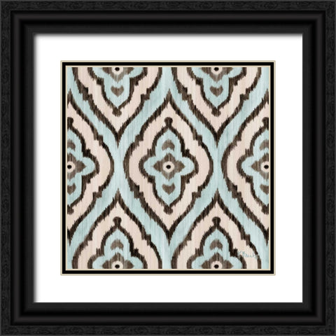 Blue Ikat III Black Ornate Wood Framed Art Print with Double Matting by Brent, Paul